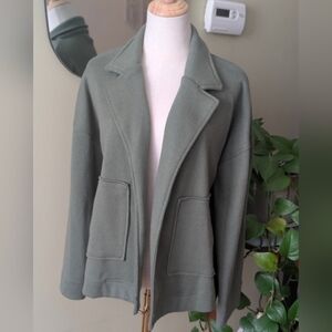 Time and Tru Women's Oversized Size Small Green Long Sleeve Open Front Jacket